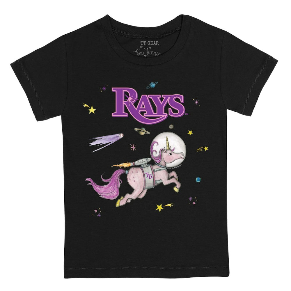 Tampa Bay Rays Tiny Turnip Youth Space Unicorn T-Shirt - Black