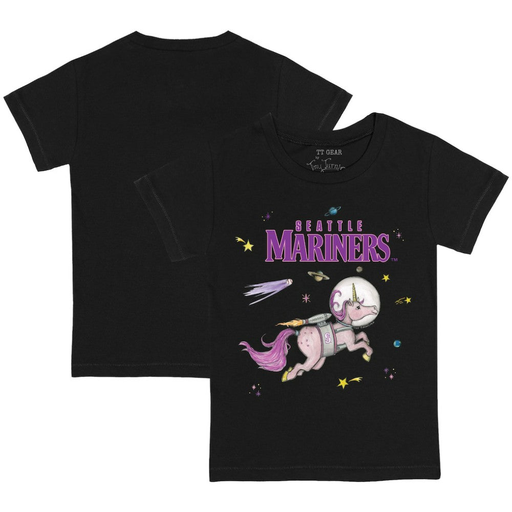Seattle Mariners Tiny Turnip Youth Space Unicorn T-Shirt - Black