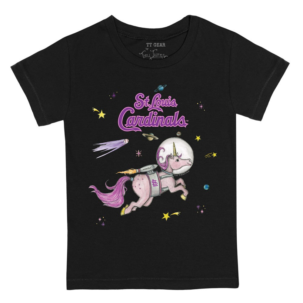 St. Louis Cardinals Tiny Turnip Youth Space Unicorn T-Shirt - Black