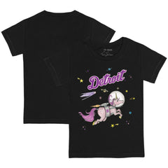 Detroit Tigers Tiny Turnip Youth Space Unicorn T-Shirt - Black