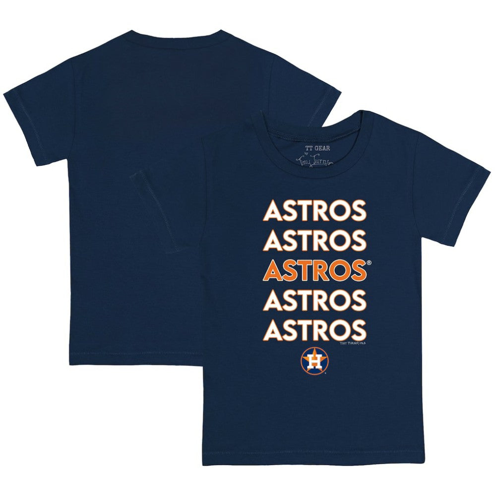 Houston Astros Tiny Turnip Youth Stacked T-Shirt - Navy
