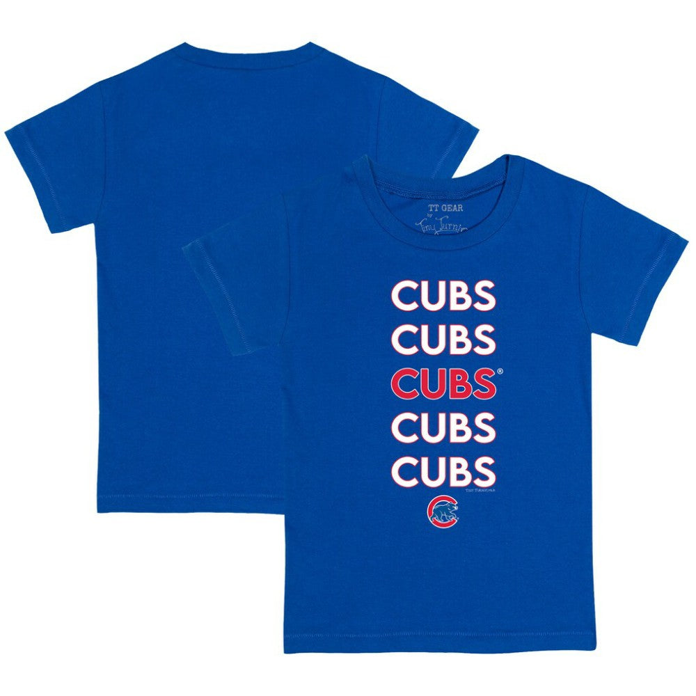 Chicago Cubs Tiny Turnip Youth Stacked T-Shirt - Royal
