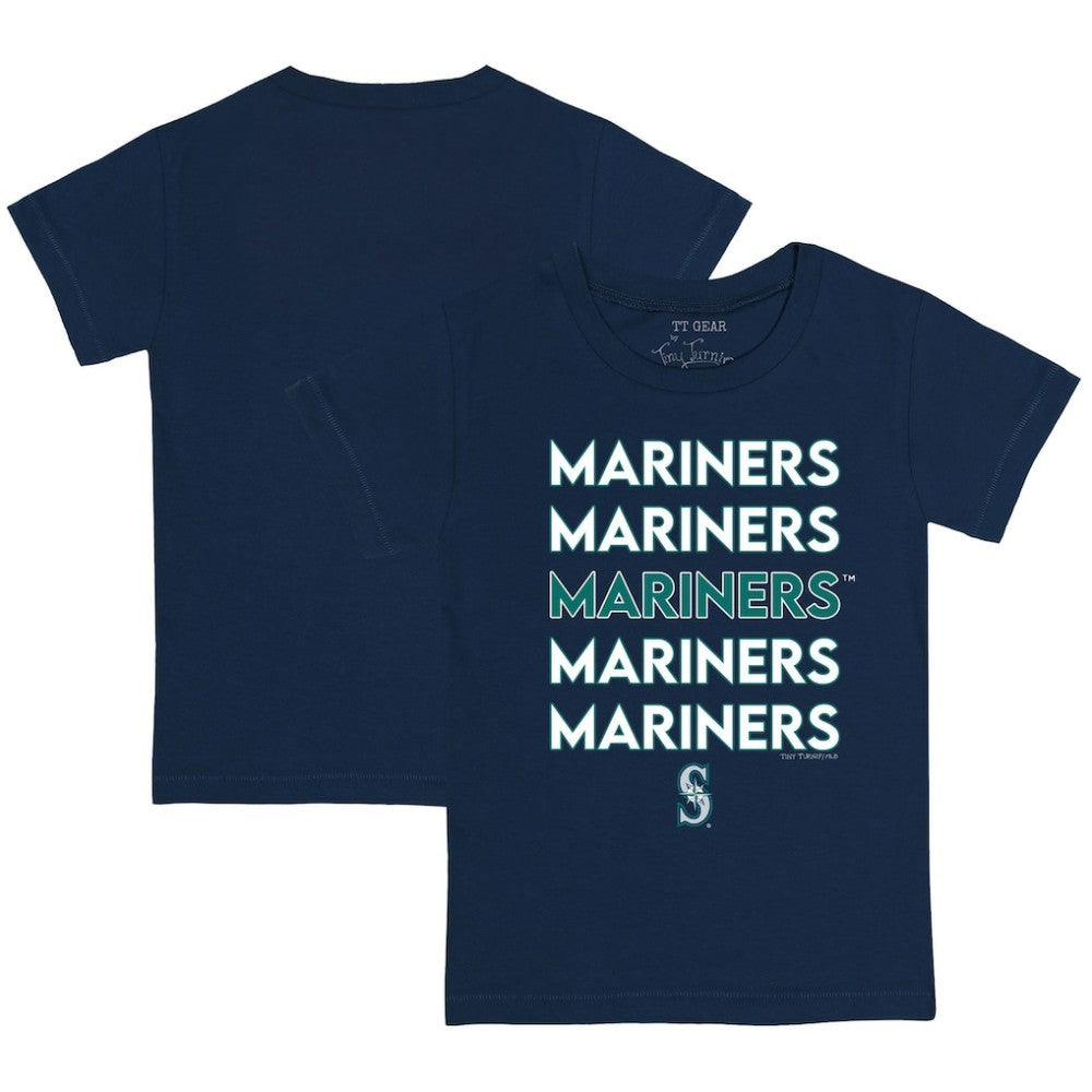 Seattle Mariners Tiny Turnip Youth Stacked T-Shirt - Navy