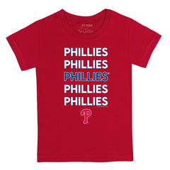 Philadelphia Phillies Tiny Turnip Youth Stacked T-Shirt - Red