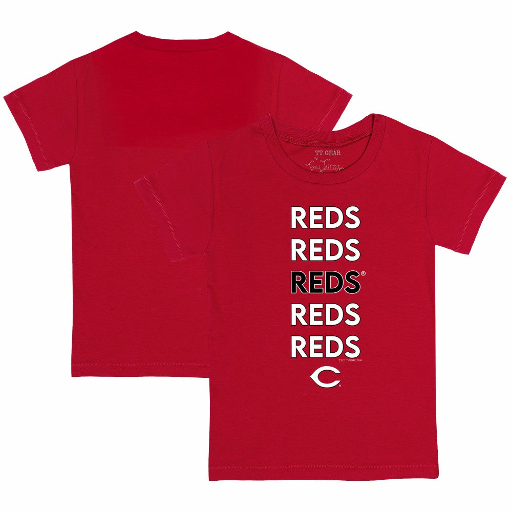 Cincinnati Reds Tiny Turnip Youth Stacked T-Shirt - Red