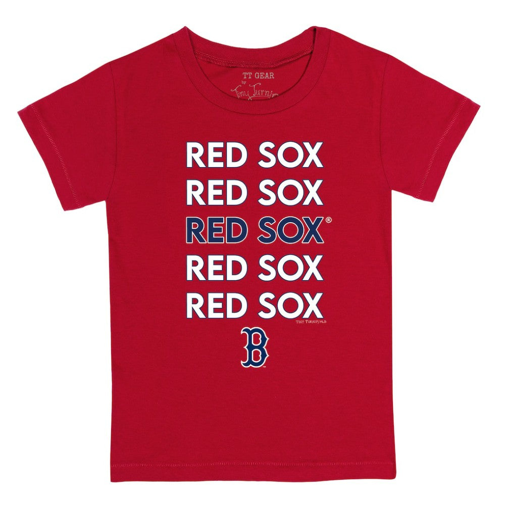 Boston Red Sox Tiny Turnip Youth Stacked T-Shirt - Red