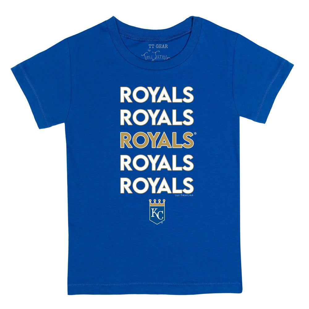 Kansas City Royals Tiny Turnip Youth Stacked T-Shirt - Royal