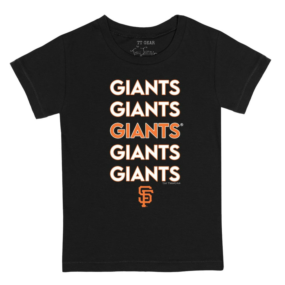 San Francisco Giants Tiny Turnip Youth Stacked T-Shirt - Black