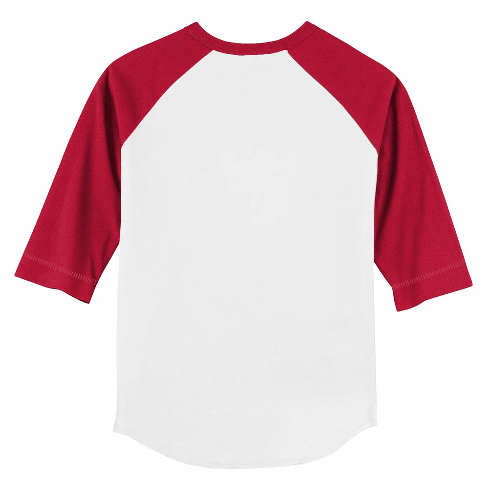 Los Angeles Angels Tiny Turnip Youth Stacked 3/4-Sleeve Raglan T-Shirt - White/Red