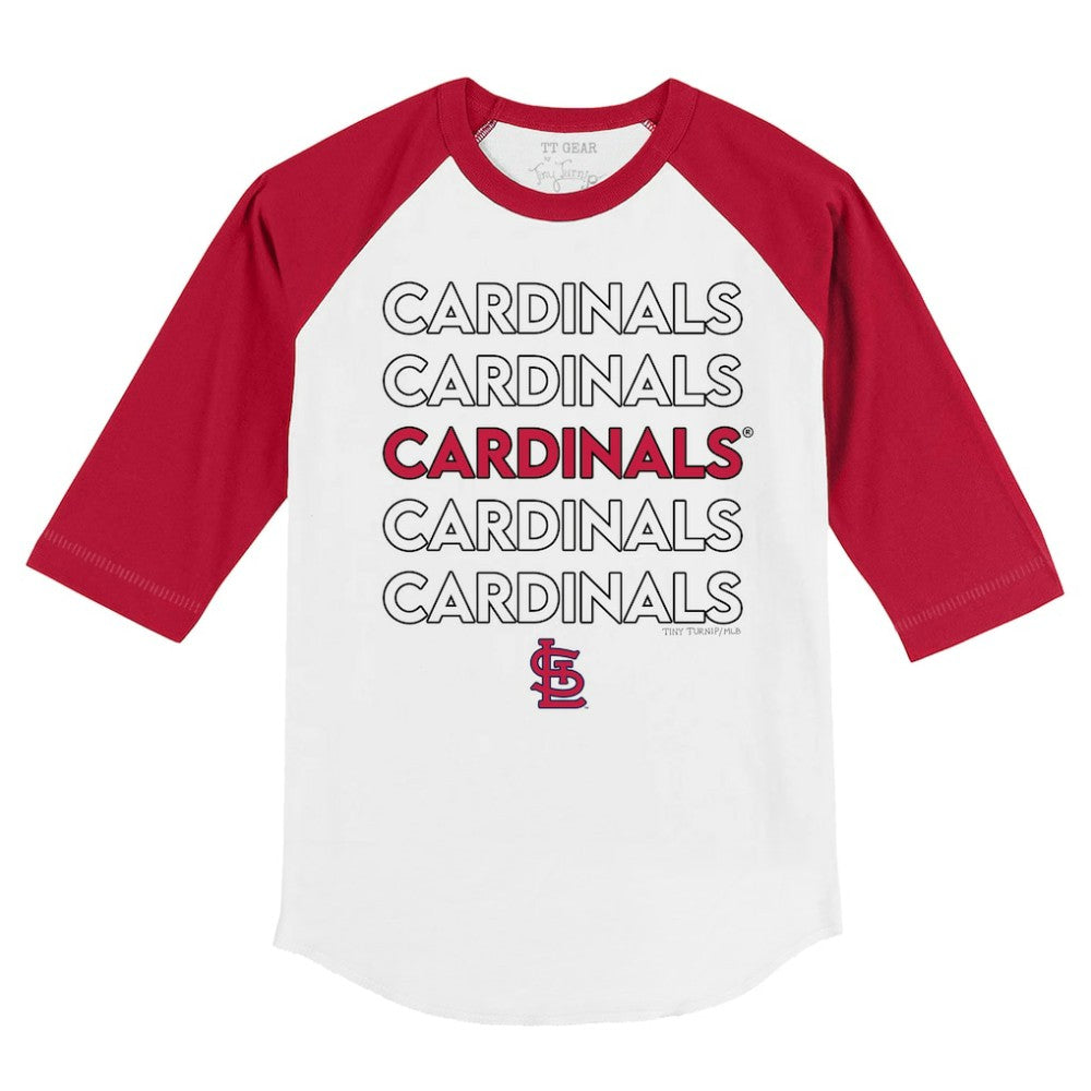 St. Louis Cardinals Tiny Turnip Youth Stacked 3/4-Sleeve Raglan T-Shirt - White/Red
