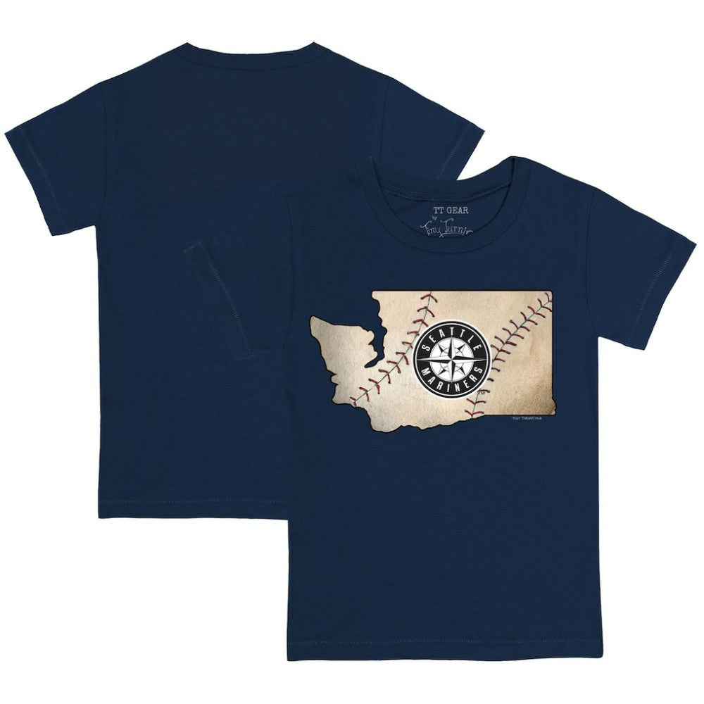 Seattle Mariners Tiny Turnip Youth State Outline T-Shirt - Navy