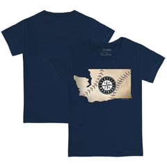 Seattle Mariners Tiny Turnip Youth State Outline T-Shirt - Navy