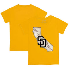 San Diego Padres Tiny Turnip Youth State Outline T-Shirt - Gold