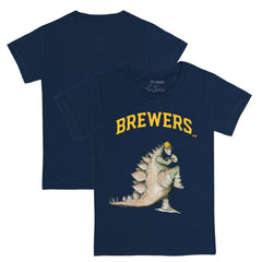 Milwaukee Brewers Tiny Turnip Youth Stega T-Shirt - Navy