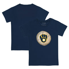 Milwaukee Brewers Tiny Turnip Youth Stitched Baseball T-Shirt - Navy