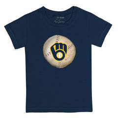 Milwaukee Brewers Tiny Turnip Youth Stitched Baseball T-Shirt - Navy