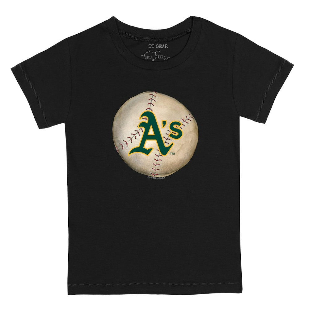 Athletics Tiny Turnip Youth Stitched Baseball T-Shirt - Black