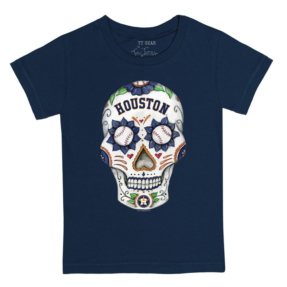 Houston Astros Tiny Turnip Youth Sugar Skull T-Shirt - Navy