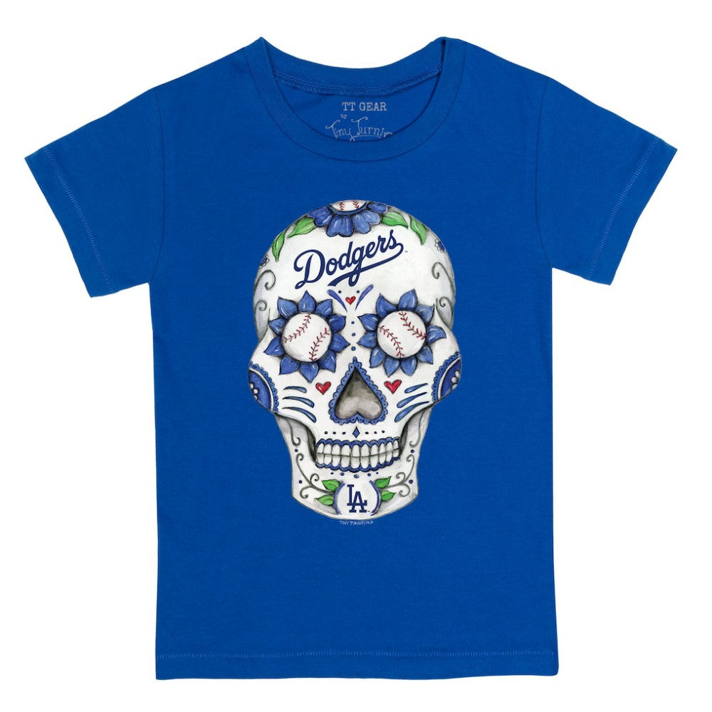 Los Angeles Dodgers Tiny Turnip Youth Sugar Skull T-Shirt - Royal