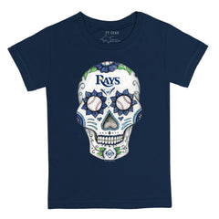 Tampa Bay Rays Tiny Turnip Youth Sugar Skull T-Shirt - Navy