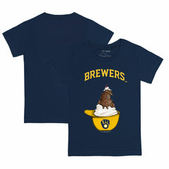Milwaukee Brewers Tiny Turnip Youth Sundae Helmet T-Shirt - Navy
