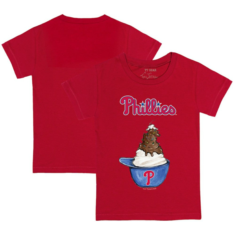 Philadelphia Phillies Tiny Turnip Youth Sundae Helmet T-Shirt - Red