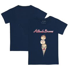 Atlanta Braves Tiny Turnip Youth Triple Scoop T-Shirt - Navy