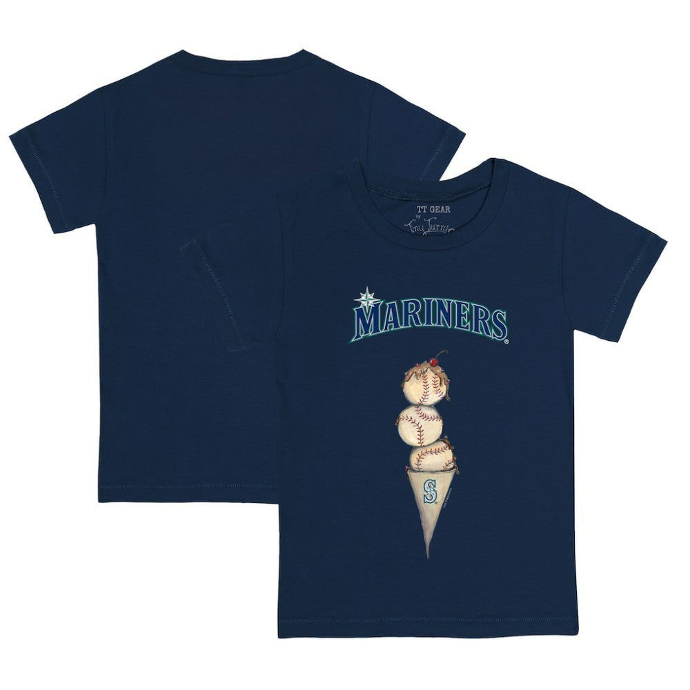 Seattle Mariners Tiny Turnip Youth Triple Scoop T-Shirt - Navy