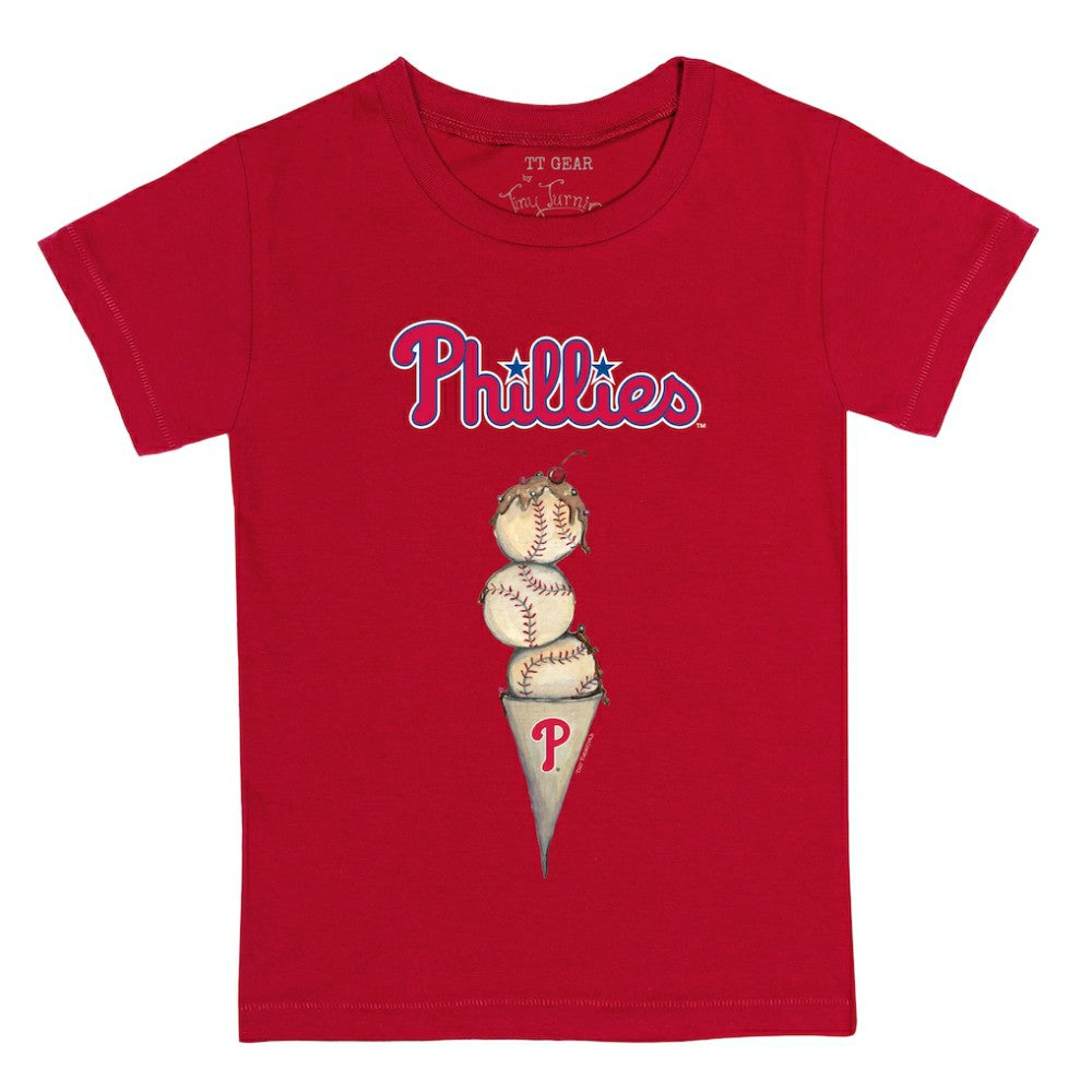 Philadelphia Phillies Tiny Turnip Youth Triple Scoop T-Shirt - Red