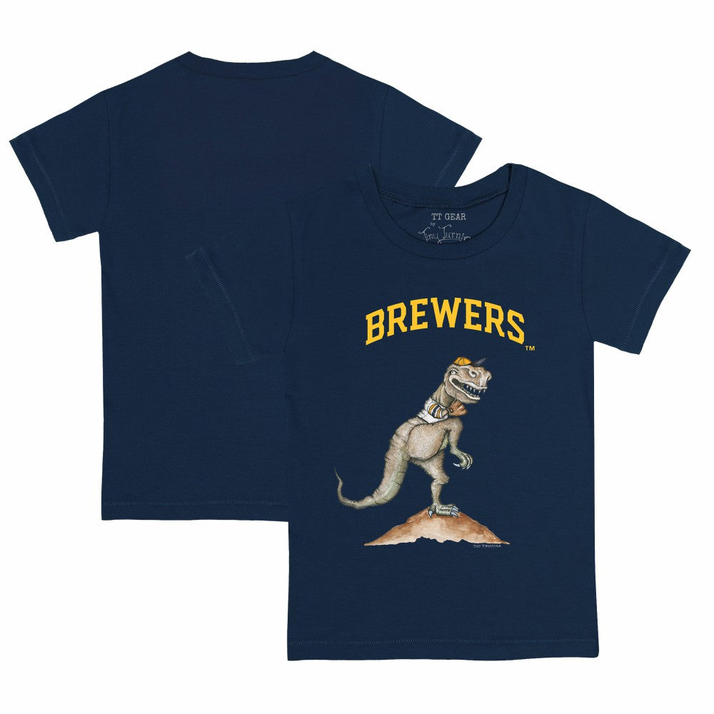 Milwaukee Brewers Tiny Turnip Youth TT Rex T-Shirt - Navy