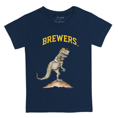 Milwaukee Brewers Tiny Turnip Youth TT Rex T-Shirt - Navy