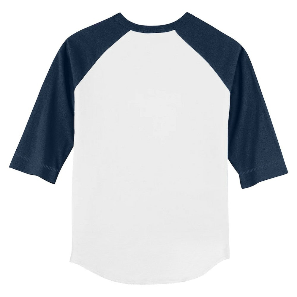 Atlanta Braves Tiny Turnip Youth TT Rex 3/4-Sleeve Raglan T-Shirt - White/Navy