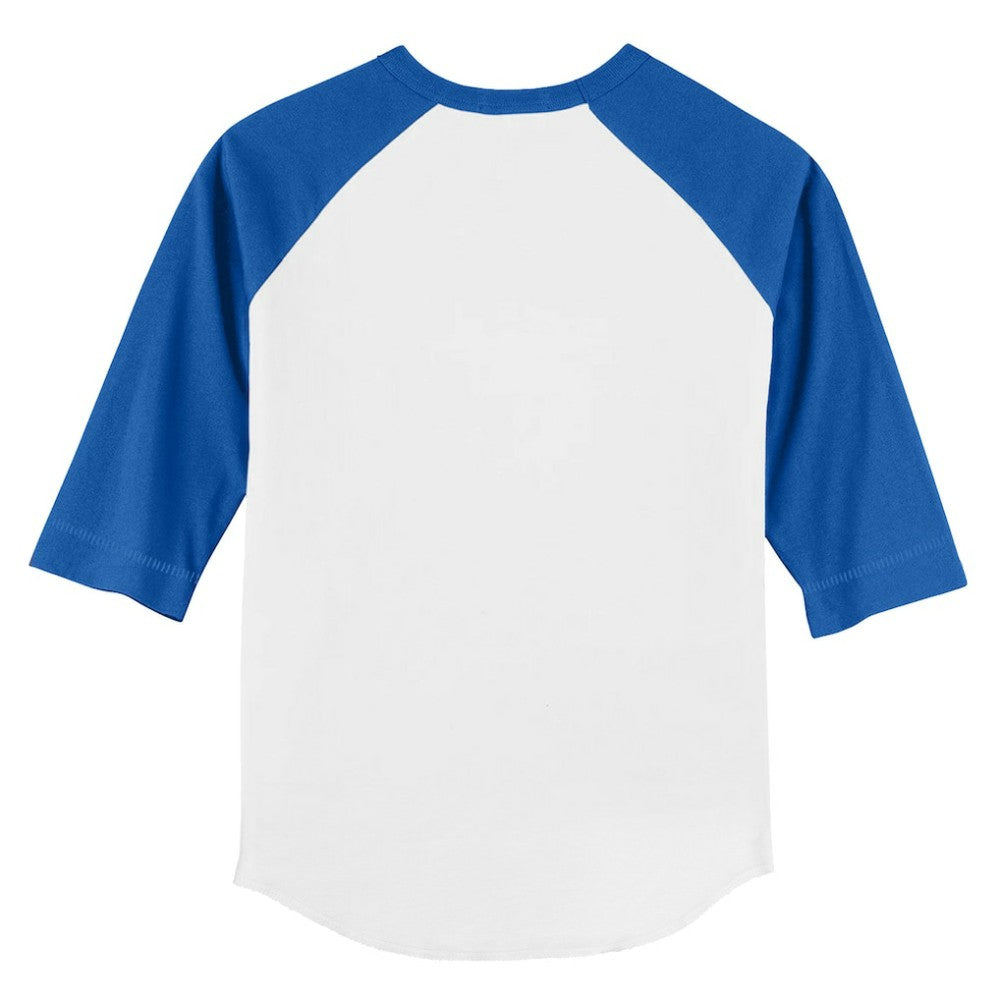 Los Angeles Dodgers Tiny Turnip Youth TT Rex 3/4-Sleeve Raglan T-Shirt - White/Royal