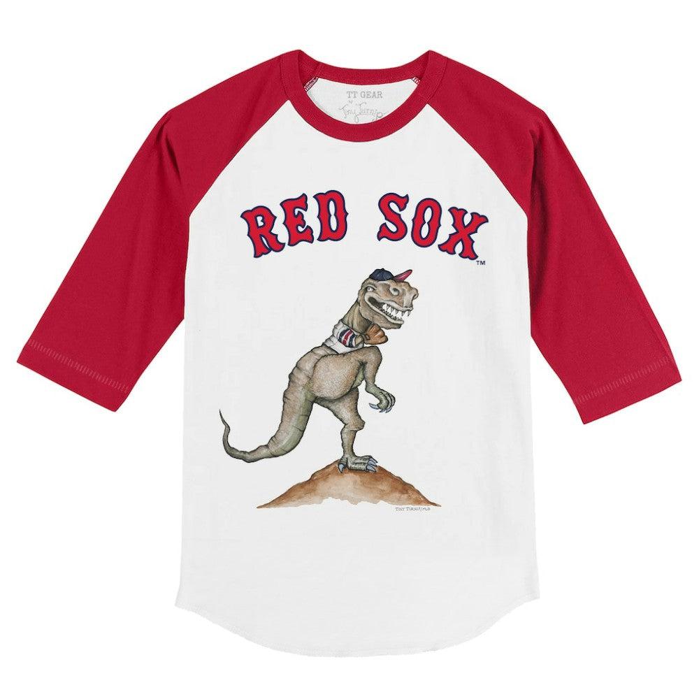 Boston Red Sox Tiny Turnip Youth TT Rex 3/4-Sleeve Raglan T-Shirt - White/Red