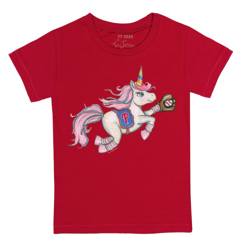 Philadelphia Phillies Tiny Turnip Youth Unicorn T-Shirt - Red