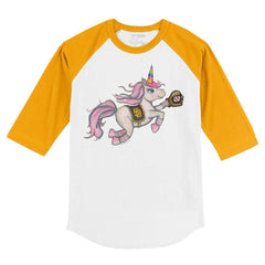 San Diego Padres Tiny Turnip Youth Unicorn 3/4-Sleeve Raglan T-Shirt - White/Gold