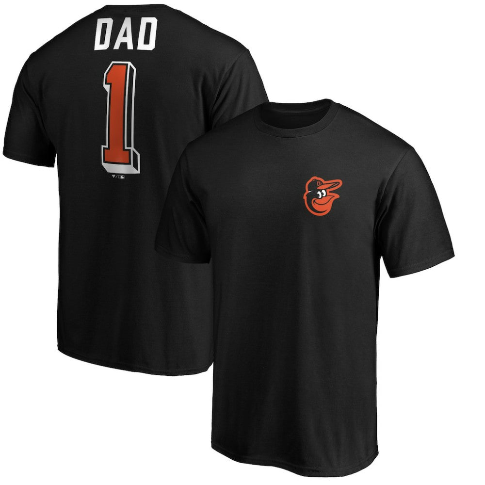Baltimore Orioles Number One Dad T-Shirt - Black