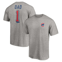 Chicago Cubs Number One Dad T-Shirt - Heather Gray
