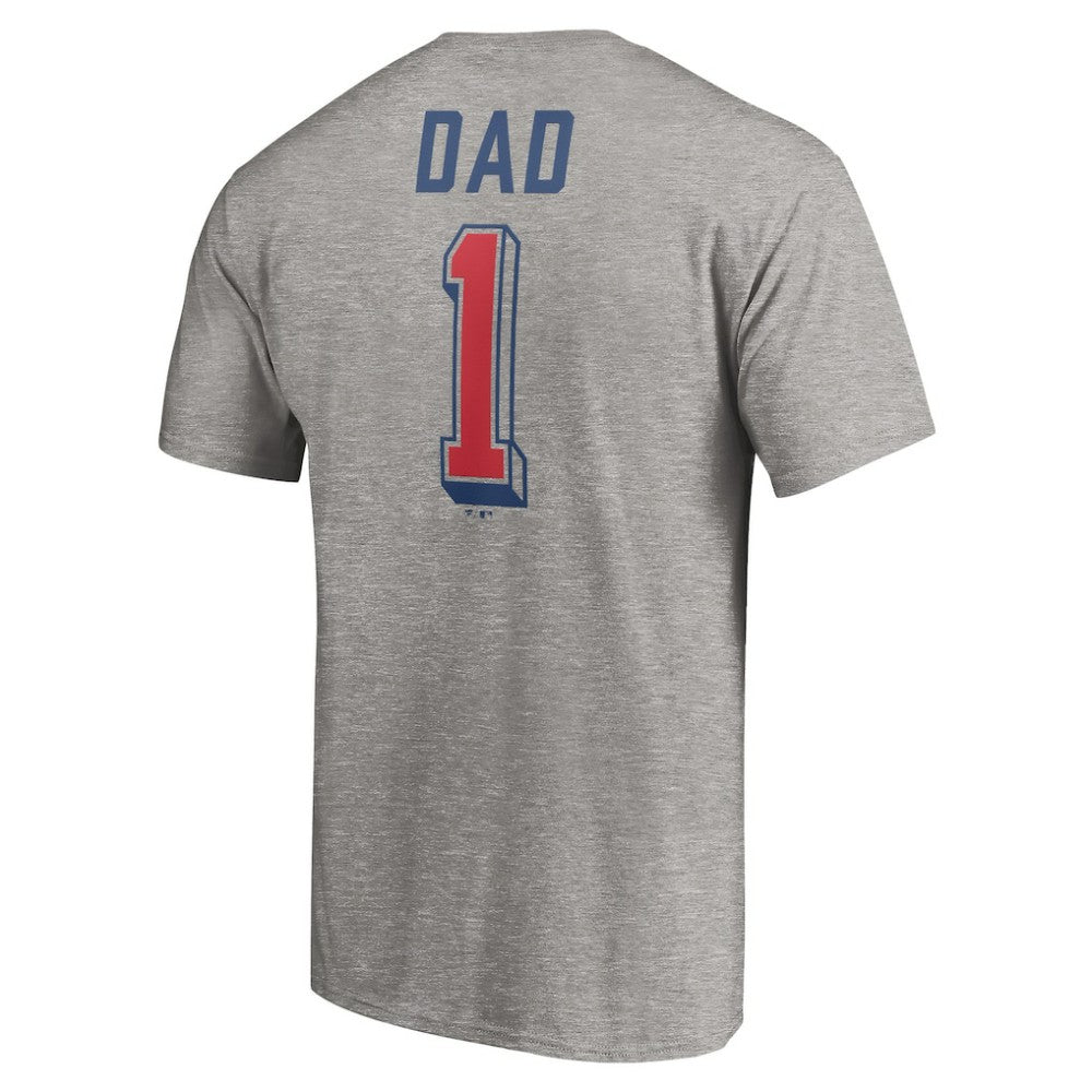 Chicago Cubs Number One Dad T-Shirt - Heather Gray