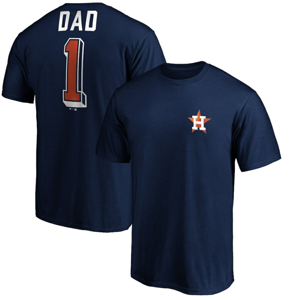 Houston Astros Number One Dad T-Shirt - Navy