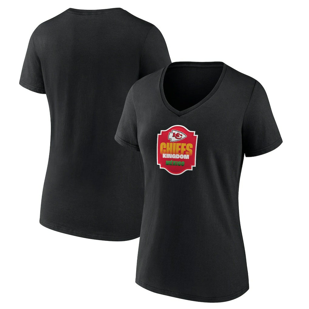 Kansas City Chiefs Women's Kingdom Mexico V-Neck T-Shirt - Black sale