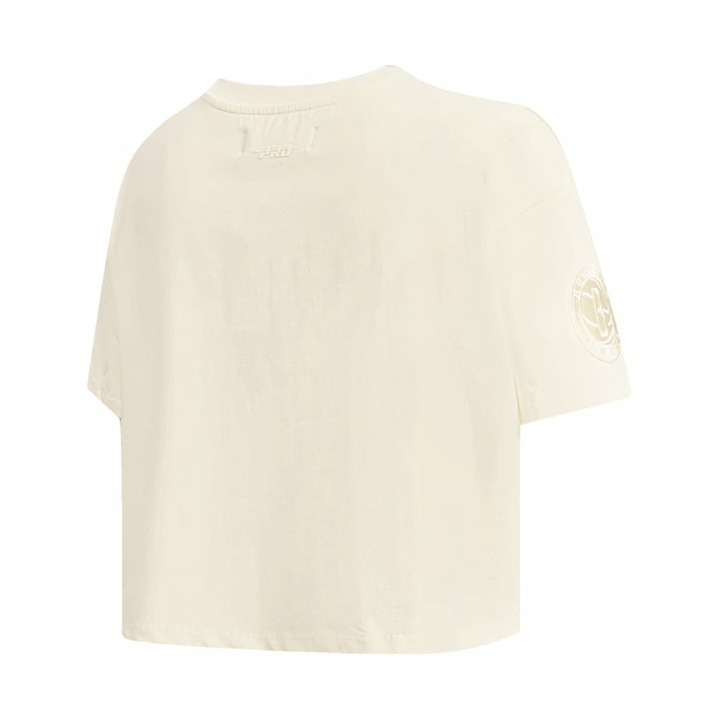 Brooklyn Nets Pro Standard Women's Neutral Boxy Crop T-Shirt - Cream cheap