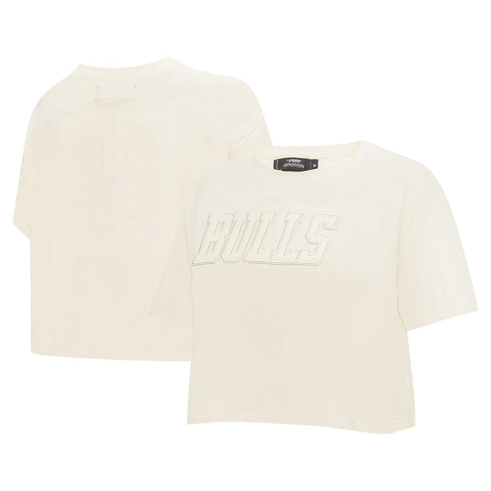 Chicago Bulls Pro Standard Women's Neutral Boxy Crop T-Shirt sale - Cream online