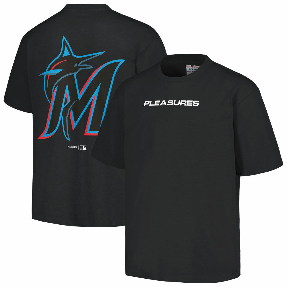 Miami Marlins PLEASURES Ballpark T-Shirt - Black