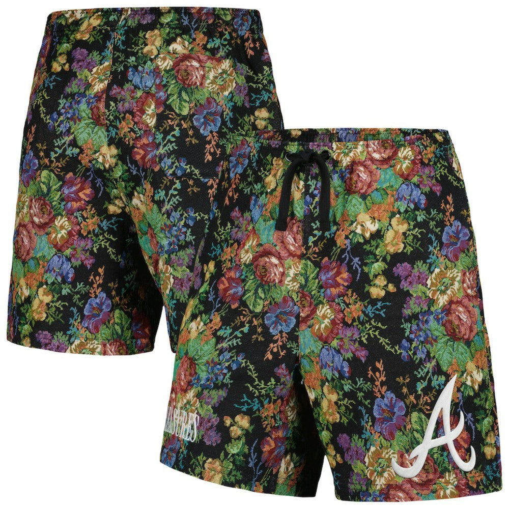 Atlanta Braves PLEASURES Floral Shorts - Black