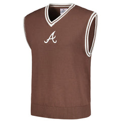 Atlanta Braves PLEASURES Knit V-Neck Pullover Sweater Vest - Brown