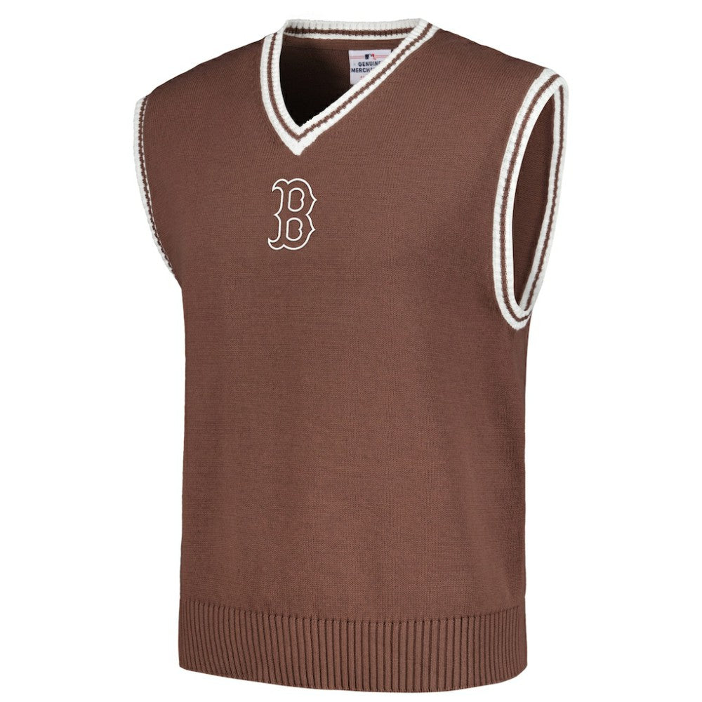 Boston Red Sox PLEASURES Knit V-Neck Pullover Sweater Vest - Brown
