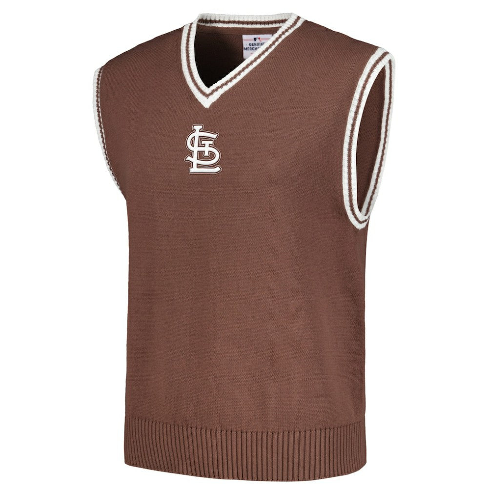 St. Louis Cardinals PLEASURES Knit V-Neck Pullover Sweater Vest - Brown
