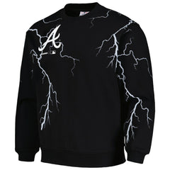 Atlanta Braves PLEASURES Lightning Crewneck Pullover Sweatshirt - Black