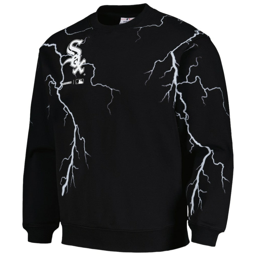 Chicago White Sox PLEASURES Lightning Crewneck Pullover Sweatshirt - Black